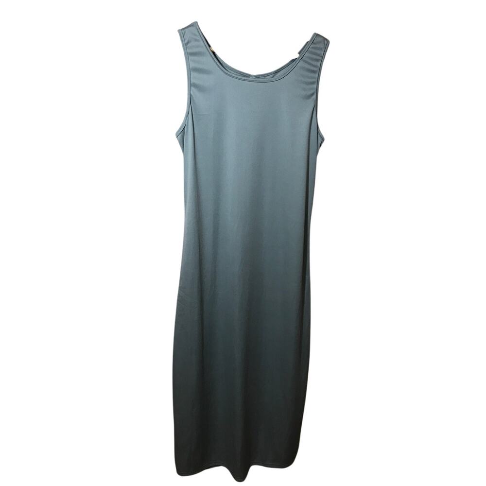 Gray Minimalist Boho Sleeveless Relaxed Seamlessly Column Midi Dress XXL